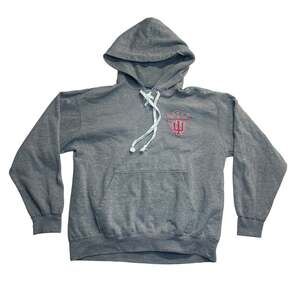 Indiana Hoosiers IU Gray Lace Up Hoodie Men’s Large MV Sport College